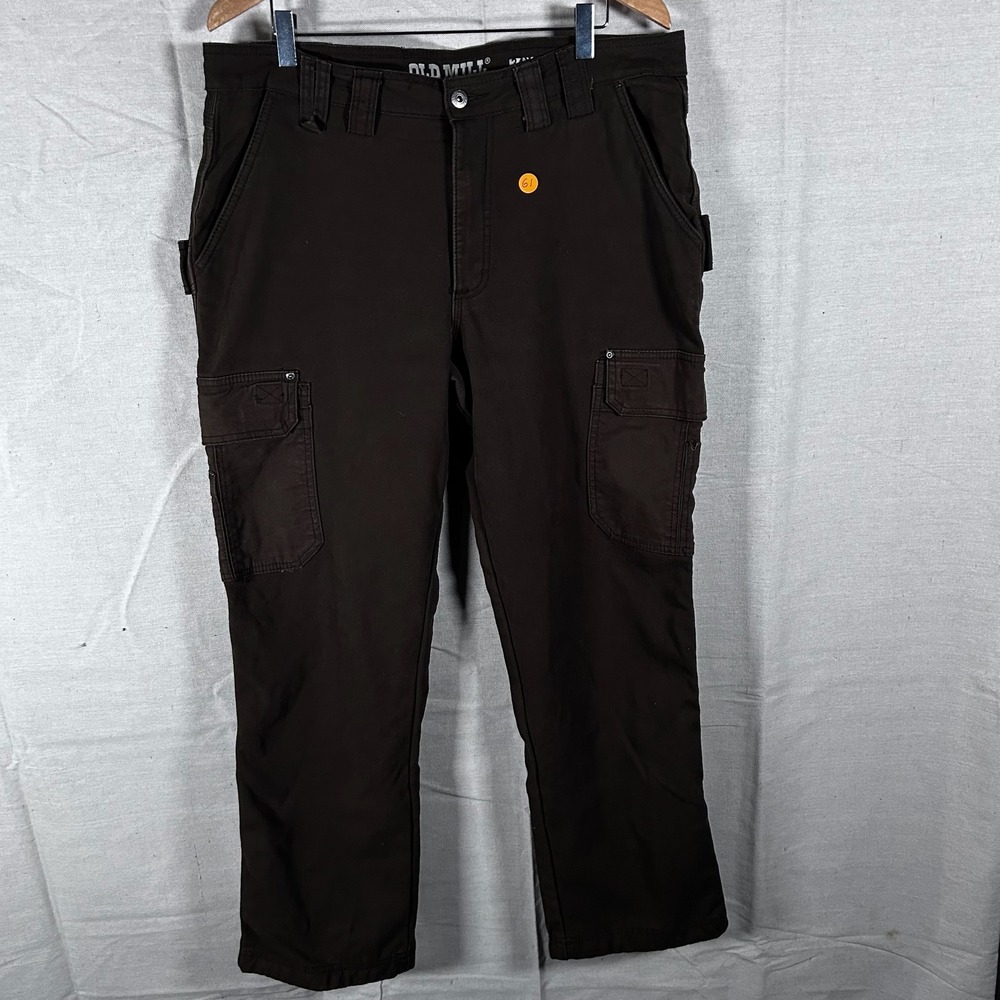 Old Mill Mens Brown Fleece Lined Cargo Work Pants 34x32‎ Style M1159S